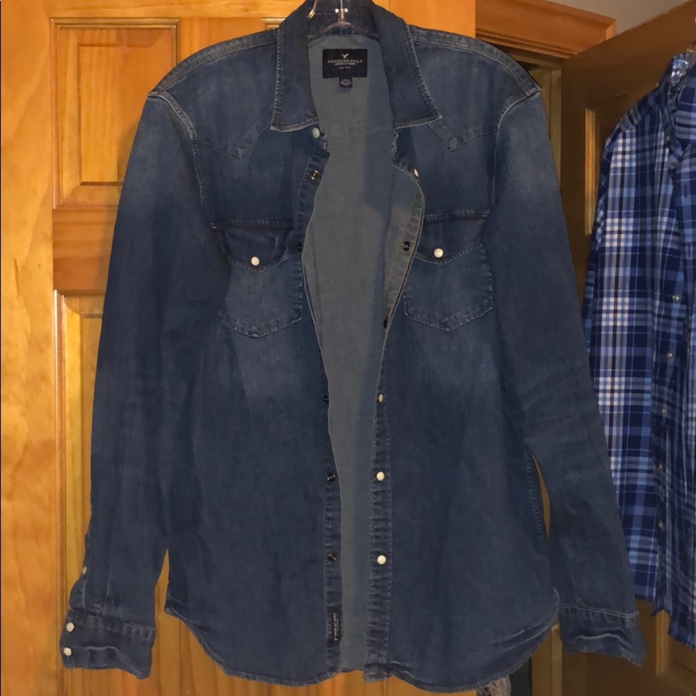 Men Denim Shirt Jacket American Eagle